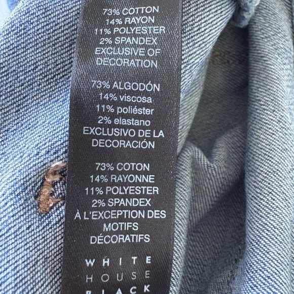 White House Black Market Slim Crop Jeans Size 10 Embroidered Casual Stretch Cuff - Picture 12 of 16